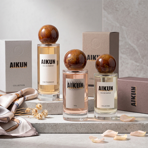 Parfum floral de luxe longue durée Aikun Retail Supply avec bouchon en bois naturel, emballage en coffret cadeau pour femmes, collection de parfums - Product Image 1