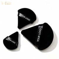 Juego de Esponjas de Maquillaje al por Mayor con Logotipo Personalizado, Accesorios de Belleza, 3 Piezas, Esponja de Maquillaje Triangular Grande y Mini de Terciopelo