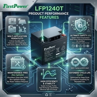 Acumulador VRLA Recargable de Alta Temperatura LFP1240T 12V40Ah para UPS, Estación Base Integrada, Monitoreo de Recursos Hídricos y Energía