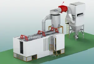 2024 Ailin automatico personalizzato rivestimento in polvere cabina di spruzzo con sistema di riciclaggio di polvere grande ciclone secondaria di recupero attrezzature