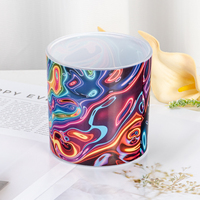 Tempat Lilin Kaca Tahan Panas dengan Motif Marmer Neon Swirl, Dapat Didaur Ulang, untuk Dekorasi Pernikahan dan Ruang Tamu