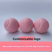 Balle de tennis rose avec logo personnalisé, modèle 6288, pour étudiantes, débutantes, entraînement professionnel, pratique amateur, haute élasticité