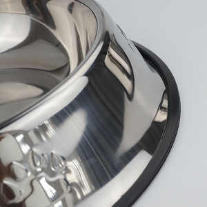 Kingtale <strong>Personalized</strong> Pet Feeder Rubber Base <strong>Dog</strong> <strong>Bowl</strong> for <strong>Dogs</strong> Food Storage Non Slip Pet <strong>Bowl</strong> Sliver Stainless Steel Rounded - Product Image 3