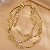 Cadena de Eslabones de Cobre con Baño de Oro de 18K, Diseño Original de Genius, Estilo Moderno, Elaborada, con Circonitas, para Mujer, Aniversario
