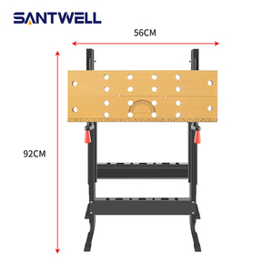 Banc de travail pliable multifonctionnel, table à scier portable avec pinces, poste de travail robuste pour le travail du bois et le bricolage - Product Image 3