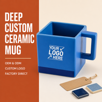 Tasses originales et courbes de la marque Novelty Cup Factory avec contour bleu pour les designers imaginatifs – Marché de la décoration intérieure moderne