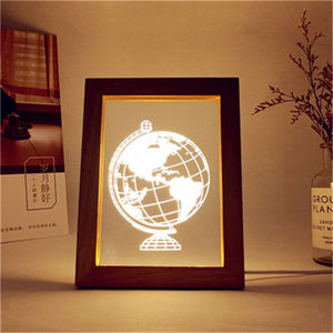 Nouveau Design personnalisé acrylique lumière bois cadre <span class=keywords><strong>Photo</strong></span> lampe de nuit 3D Led lampes d'illusion d'<span class=keywords><strong>optique</strong></span> lampes blanc chaud éclairage de chambre - Product Image 6