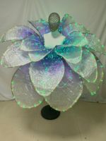 Robe de danse à ouverture de fleur avec jupe pétale LED moderne en couleur Robe grande balançoire pour la danse de salon Costume de robot Blossom Long Design