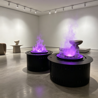 Insert de cheminée électrique 3D à vapeur d'eau avec télécommande WiFi, flamme LED, économie d'énergie, remplissage manuel d'eau personnalisable, pour intérieur