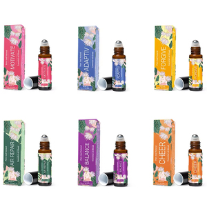 Huile Essentielle 100% Pure d'Extraits Végétaux, Mélange Équilibrant et Concentré, Parfum Sucré, Flacon Roll-On Écologique pour Massage Corporel - Product Image 2