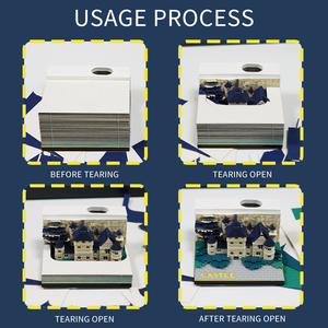 Tùy Chỉnh Chú Ý 3D Nghệ Thuật Memo Pad Cube Sticker Tear Off Castle 3D Notepad Với Chủ Bút - Product Image 6