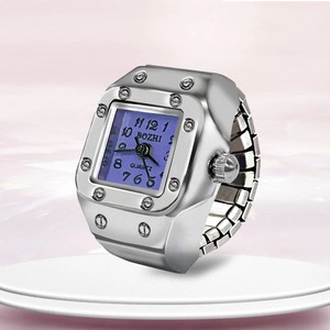 Mini Quartz <strong>Watch</strong> Clock Finger Rings for <strong>Men</strong> Women Elastic Strap Punk <strong>Gothic</strong> Couple Roman Ring Jewelry Gift - Product Image 5