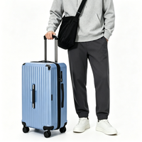 Valise rigide moderne légère en ABS PC avec serrure TSA, roues silencieuses pivotantes, doublure en polyester, pour bagages à main ou à roulettes
