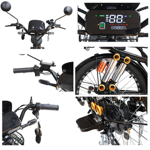 Tricycle <span class=keywords><strong>électrique</strong></span> pliable deux roues pour la famille, bicyclette de cargaison, à vendre au pays-bas - Product Image 6