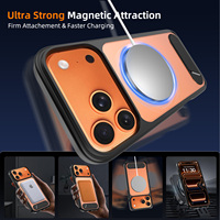 Coque de téléphone magnétique transparente avec béquille pliable, protection antichoc, anti-jaunissement, vente en gros pour iPhone 16 17 18 Pro Max