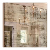 Miroir de salle de bain bleu antique moderne SINOY, carreaux ou feuilles de verre biseautés pour usage mural