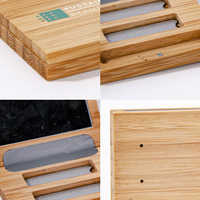 Palette de fard à paupières vide biodégradable écologique durable 3 surligneur d'ombrage fard à joues boîte d'emballage en bambou