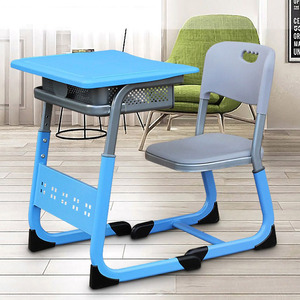 Ensemble de <span class=keywords><strong>table</strong></span> et de chaise en plastique PE bleu, réglable en hauteur, pour l'école, mobilier d'école, bureau et chaise pour étudiants - Product Image 3