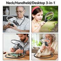Wufan Factory Direct Camping Hands Free Magnifying Glass, Flexible Silicone Hose LED Magnifier for Outdoor Use