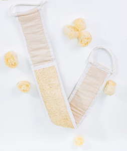 Organic Loofah <b>Simple</b> Bath Scrubber Long Back <b>Exfoliating</b> Strap for Shower Body Cleaning - Product Image 1