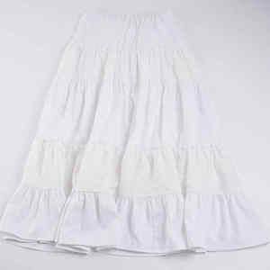 Women <b>White</b> Boho <b>Tiered</b> Ruffle Maxi <b>Skirt</b> High Waist A-Line with Lace Trim and Drawstring Waist Vacation <b>Skirt</b> 2026 New Arrival - Product Image 6
