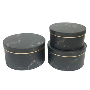 Tamaño personalizado y la impresión de borde de oro regalo de sombrero redondo de mármol de cilindro de papel de harina de flor - Product Image 1
