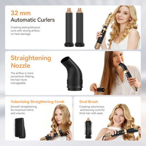 6-In-1 Hot Air Brush Styler Set Professional Hair Styler <strong>Dryer</strong> <strong>Electric</strong> One Step Hair <strong>Dryer</strong> and Volumizer for Hair Styling - Product Image 2