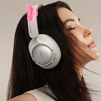 Breloques contemporaines en silicone en forme d'oreilles de chat pour écouteurs et casques de jeu - Cadeau d'anniversaire couleur personnalisée