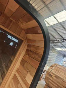 Locale Sauna tradizionale all'aperto per 4-6 persone da 6kw stufa in cedro rosso quadrato Sauna casa a vapore lontano infrarosso include pannello di controllo - Product Image 4