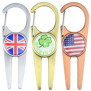 <b>Golf</b> Ball Fork Zinc Alloy Portable With Hook Epoxy Resin Mark For <b>Golf</b> Gear - Product Image 1