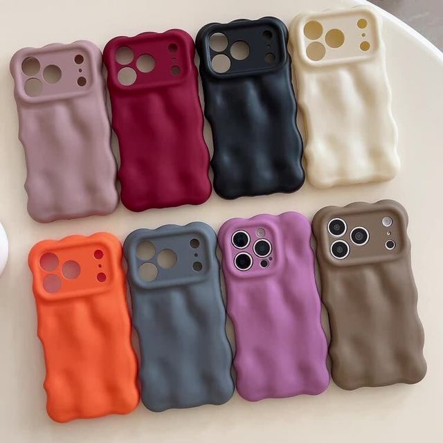 2026 New 3D Meteorite Pattern Wavy Shape Matte Skin TPU Soft Phone Case for iPhone 17 Pro Max 16