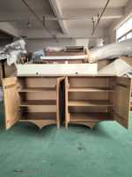 Meuble de rangement pour chaussures de style médiéval en bois de frêne blanc, mobile, pour salon et entrée, avec design intégré en bois massif
