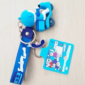 Promotional Party Gift Rubber Lovely Mascot Cute 3D Key Chain Custom Kawaii Anime Cartoon 3d PVC Keyring Keychain For Souvenir