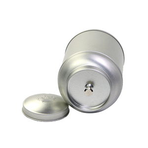 Contenitore per alimenti personalizzato <span class=keywords><strong>in</strong></span> metallo bianco rotondo imballaggio di lusso scatola di latta per tè Caddy lattine per caffè per tè sfuso - Product Image 4