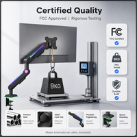 Bras de moniteur simple à ressort mécanique RGB avec logo personnalisé OEM, capacité de 9 kg, avec commande tactile et à distance, pour la vente en gros et la revente