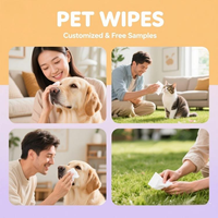 Vente en gros de lingettes humides biodégradables pour le nettoyage des yeux et des oreilles des animaux de compagnie, 100% fibres de bambou organiques, lingettes douces pour le toilettage des animaux, lingettes humides pour les dents des chiens et des chats