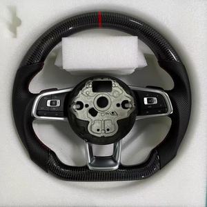 Volant en fibre de carbone en cuir pour Volkswagen <span class=keywords><strong>VW</strong></span> <span class=keywords><strong>Golf</strong></span> <span class=keywords><strong>7</strong></span> MK7 <span class=keywords><strong>7</strong></span>.5 GTI GTD <span class=keywords><strong>GTE</strong></span> R 2013-2020 Polo GTI Tiguan Passat DSG - Product Image 1