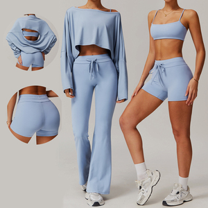 Conjunto Deportivo Personalizado para Mujer, Sujetador Deportivo Transpirable de Algodón Orgánico, Ropa Deportiva Elástica en Cuatro Direcciones, Conjunto de Yoga para Mujer - Product Image 1
