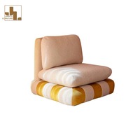 Canapé de loisir de style designer pour hôtel villa, salon moderne, mobilier canapé simple de luxe en tissu avec cadre en bois