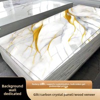 Nouvelle arrivée : plaque en PVC imperméable effet marbre pour la décoration intérieure d'hôtel, design moderne, lignes noires et dorées, panneau UV.