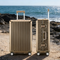 Valise de luxe personnalisée entièrement en aluminium 20-29 pouces avec serrure à combinaison TSA, étanche et moderne