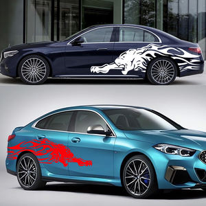 Autocollant latéral de <span class=keywords><strong>voiture</strong></span> en PVC auto-adhésif, imperméable et écologique, motif Flame Panther, design personnalisé pour voitures, camions et pick-up - Product Image 4