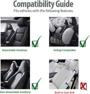 Fundas Clásicas Universales de Cuero PU para Asientos Delanteros de Coche, Cubierta para Asiento de Cubo <span class=keywords><strong>con</strong></span> Respaldo Alto, Apta para la Mayoría de Coches, Camiones, SUV o Furgonetas - Product Image 6