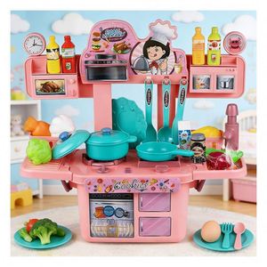Kids <b>Kitchen</b> Cooking Toy Table Pretend Culinary Stove Oven <b>Pantry</b> Cabinet Accessories Imagination Nurturing Indoor Pastime - Product Image 3