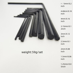 Kit de plaques de réglage hexagonales longues en forme de L pour guitare, 9 pièces, styles à bille et sans bille, accessoires et outils de <span class=keywords><strong>quincaillerie</strong></span> pour guitare - Product Image 3