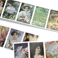 Livre d'autocollants vintage style peinture à l'huile, 365 jours, autocollants Washi découpés, pour journal quotidien, Fête des Pères, Pâques