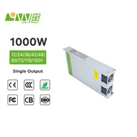 Alimentation à découpage industrielle LYNN GLE-1000S-110V à sortie unique 110V 9.1A 1000W avec refroidissement par ventilateur et efficacité de 91% pour machines