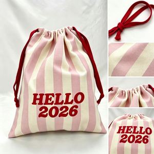 Sacs à cordon en toile écologiques à rayures, pochettes d'emballage avec motif lettre, logo personnalisé, taille sur mesure pour le rangement - Vente en gros - Product Image 3