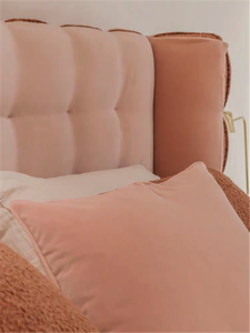 Cadre de lit moderne et confortable en bois de bouleau écologique, rembourré en tissu, taille <span class=keywords><strong>King</strong></span> <span class=keywords><strong>Size</strong></span>, pour la maison, l'appartement, l'hôtel et la villa - Product Image 5