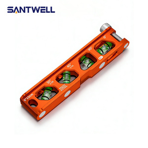 Niveau à bulle en alliage d'aluminium de 6 pouces, outil de mesure multi-angles à 30, 45 et 90 degrés, options de couleurs orange et bleu - Product Image 5